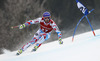 Fourth placed Adrien Theaux of France skiing in the men super-g race of Audi FIS Alpine skiing World cup in Kitzbuehel, Austria. Men super-g race of Audi FIS Alpine skiing World cup season 2014-2015, was held on Friday, 23rd of January 2015 on Hahnenkamm course in Kitzbuehel, Austria
