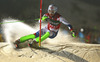 Carlo Janka of Switzerland skiing in slalom of the men alpine combined race of Audi FIS Alpine skiing World cup in Kitzbuehel, Austria. Men alpine combined race of Audi FIS Alpine skiing World cup season 2014-2015, was held on Friday, 23rd of January 2015 on Hahnenkamm course in Kitzbuehel, Austria
