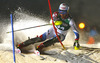 Mauro Caviezel of Switzerland skiing in slalom of the men alpine combined race of Audi FIS Alpine skiing World cup in Kitzbuehel, Austria. Men alpine combined race of Audi FIS Alpine skiing World cup season 2014-2015, was held on Friday, 23rd of January 2015 on Hahnenkamm course in Kitzbuehel, Austria
