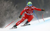 Dominik Paris of Italy skiing in the men super-g race of Audi FIS Alpine skiing World cup in Kitzbuehel, Austria. Men super-g race of Audi FIS Alpine skiing World cup season 2014-2015, was held on Friday, 23rd of January 2015 on Hahnenkamm course in Kitzbuehel, Austria
