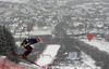 Natko Zrncic-Dim of Croatia skiing in the men downhill race of Audi FIS Alpine skiing World cup in Kitzbuehel, Austria. Men downhill race of Audi FIS Alpine skiing World cup season 2014-2015, was held on Saturday, 24th of January 2015 on Hahnenkamm course in Kitzbuehel, Austria
