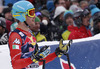 Christof Innerhofer of Italy reacts in the finish of the men downhill race of Audi FIS Alpine skiing World cup in Kitzbuehel, Austria. Men downhill race of Audi FIS Alpine skiing World cup season 2014-2015, was held on Saturday, 24th of January 2015 on Hahnenkamm course in Kitzbuehel, Austria
