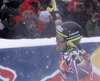 Winner Kjetil Jansrud of Norway reacts in the finish of the men downhill race of Audi FIS Alpine skiing World cup in Kitzbuehel, Austria. Men downhill race of Audi FIS Alpine skiing World cup season 2014-2015, was held on Saturday, 24th of January 2015 on Hahnenkamm course in Kitzbuehel, Austria
