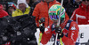 Second placed Dominik Paris of Italy reacts in the finish of the men downhill race of Audi FIS Alpine skiing World cup in Kitzbuehel, Austria. Men downhill race of Audi FIS Alpine skiing World cup season 2014-2015, was held on Saturday, 24th of January 2015 on Hahnenkamm course in Kitzbuehel, Austria
