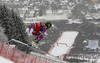 Winner Kjetil Jansrud of Norway skiing in the men downhill race of Audi FIS Alpine skiing World cup in Kitzbuehel, Austria. Men downhill race of Audi FIS Alpine skiing World cup season 2014-2015, was held on Saturday, 24th of January 2015 on Hahnenkamm course in Kitzbuehel, Austria
