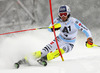 Fritz Dopfer of Germany skiing in the first run of the men slalom race of Audi FIS Alpine skiing World cup in Kitzbuehel, Austria. Men slalom race of Audi FIS Alpine skiing World cup season 2014-2015, was held on Sunday, 25th of January 2015 on Ganslern course in Kitzbuehel, Austria
