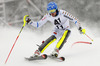 Markus Larsson of Sweden skiing in the first run of the men slalom race of Audi FIS Alpine skiing World cup in Kitzbuehel, Austria. Men slalom race of Audi FIS Alpine skiing World cup season 2014-2015, was held on Sunday, 25th of January 2015 on Ganslern course in Kitzbuehel, Austria
