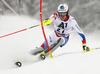 Daniel Yule of Switzerland skiing in the first run of the men slalom race of Audi FIS Alpine skiing World cup in Kitzbuehel, Austria. Men slalom race of Audi FIS Alpine skiing World cup season 2014-2015, was held on Sunday, 25th of January 2015 on Ganslern course in Kitzbuehel, Austria
