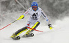 Anton Lahdenperae of Sweden skiing in the first run of the men slalom race of Audi FIS Alpine skiing World cup in Kitzbuehel, Austria. Men slalom race of Audi FIS Alpine skiing World cup season 2014-2015, was held on Sunday, 25th of January 2015 on Ganslern course in Kitzbuehel, Austria
