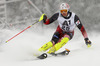 Ivica Kostelic of Croatia skiing in the first run of the men slalom race of Audi FIS Alpine skiing World cup in Kitzbuehel, Austria. Men slalom race of Audi FIS Alpine skiing World cup season 2014-2015, was held on Sunday, 25th of January 2015 on Ganslern course in Kitzbuehel, Austria
