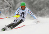 Linus Strasser of Germany skiing in the first run of the men slalom race of Audi FIS Alpine skiing World cup in Kitzbuehel, Austria. Men slalom race of Audi FIS Alpine skiing World cup season 2014-2015, was held on Sunday, 25th of January 2015 on Ganslern course in Kitzbuehel, Austria
