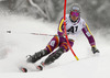 Espen Lysdahl of Norway skiing in the first run of the men slalom race of Audi FIS Alpine skiing World cup in Kitzbuehel, Austria. Men slalom race of Audi FIS Alpine skiing World cup season 2014-2015, was held on Sunday, 25th of January 2015 on Ganslern course in Kitzbuehel, Austria
