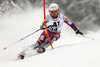 Leif Kristian Haugen of Norway skiing in the first run of the men slalom race of Audi FIS Alpine skiing World cup in Kitzbuehel, Austria. Men slalom race of Audi FIS Alpine skiing World cup season 2014-2015, was held on Sunday, 25th of January 2015 on Ganslern course in Kitzbuehel, Austria
