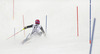 Jens Henttinen of Finland skiing in the first run of the men slalom race of Audi FIS Alpine skiing World cup in Kitzbuehel, Austria. Men slalom race of Audi FIS Alpine skiing World cup season 2014-2015, was held on Sunday, 25th of January 2015 on Ganslern course in Kitzbuehel, Austria
