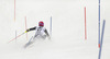 Jens Henttinen of Finland skiing in the first run of the men slalom race of Audi FIS Alpine skiing World cup in Kitzbuehel, Austria. Men slalom race of Audi FIS Alpine skiing World cup season 2014-2015, was held on Sunday, 25th of January 2015 on Ganslern course in Kitzbuehel, Austria
