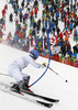 Jens Byggmark of Sweden skiing in the second run of the men slalom race of Audi FIS Alpine skiing World cup in Kitzbuehel, Austria. Men slalom race of Audi FIS Alpine skiing World cup season 2014-2015, was held on Sunday, 25th of January 2015 on Ganslern course in Kitzbuehel, Austria
