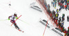 Henrik Kristoffersen of Norway skiing in the second run of the men slalom race of Audi FIS Alpine skiing World cup in Kitzbuehel, Austria. Men slalom race of Audi FIS Alpine skiing World cup season 2014-2015, was held on Sunday, 25th of January 2015 on Ganslern course in Kitzbuehel, Austria
