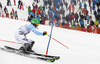 Linus Strasser of Germany skiing in the second run of the men slalom race of Audi FIS Alpine skiing World cup in Kitzbuehel, Austria. Men slalom race of Audi FIS Alpine skiing World cup season 2014-2015, was held on Sunday, 25th of January 2015 on Ganslern course in Kitzbuehel, Austria
