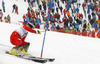 Fourth placed Giuliano Razzoli of Italy skiing in the second run of the men slalom race of Audi FIS Alpine skiing World cup in Kitzbuehel, Austria. Men slalom race of Audi FIS Alpine skiing World cup season 2014-2015, was held on Sunday, 25th of January 2015 on Ganslern course in Kitzbuehel, Austria
