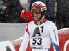 Reto Schmidiger of Switzerland reacts in finish of the second run of the men slalom race of Audi FIS Alpine skiing World cup in Kitzbuehel, Austria. Men slalom race of Audi FIS Alpine skiing World cup season 2014-2015, was held on Sunday, 25th of January 2015 on Ganslern course in Kitzbuehel, Austria
