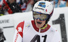Daniel Yule of Switzerland reacts in finish of the second run of the men slalom race of Audi FIS Alpine skiing World cup in Kitzbuehel, Austria. Men slalom race of Audi FIS Alpine skiing World cup season 2014-2015, was held on Sunday, 25th of January 2015 on Ganslern course in Kitzbuehel, Austria
