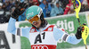 Third placed Felix Neureuther of Germany reacts in finish of the second run of the men slalom race of Audi FIS Alpine skiing World cup in Kitzbuehel, Austria. Men slalom race of Audi FIS Alpine skiing World cup season 2014-2015, was held on Sunday, 25th of January 2015 on Ganslern course in Kitzbuehel, Austria
