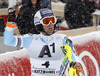 Fifth placed Fritz Dopfer of Germany reacts in finish of the second run of the men slalom race of Audi FIS Alpine skiing World cup in Kitzbuehel, Austria. Men slalom race of Audi FIS Alpine skiing World cup season 2014-2015, was held on Sunday, 25th of January 2015 on Ganslern course in Kitzbuehel, Austria
