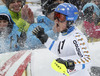 Winner Mattias Hargin of Sweden reacts in finish of the second run of the men slalom race of Audi FIS Alpine skiing World cup in Kitzbuehel, Austria. Men slalom race of Audi FIS Alpine skiing World cup season 2014-2015, was held on Sunday, 25th of January 2015 on Ganslern course in Kitzbuehel, Austria
