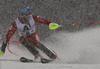 Stefano Gross of Italy skiing in the first run of the Men Slalom race of Audi FIS Alpine skiing World cup in Schladming, Austria. Men Slalom race of Audi FIS Alpine skiing World cup 2014-2015 was held on Tuesday, 27th of January 2015 on Planai course in Schladming, Austria.
