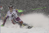 Sebastian Foss - Solevaag of Norway skiing in the first run of the Men Slalom race of Audi FIS Alpine skiing World cup in Schladming, Austria. Men Slalom race of Audi FIS Alpine skiing World cup 2014-2015 was held on Tuesday, 27th of January 2015 on Planai course in Schladming, Austria.
