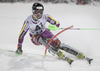 Sebastian Foss - Solevaag of Norway skiing in the first run of the Men Slalom race of Audi FIS Alpine skiing World cup in Schladming, Austria. Men Slalom race of Audi FIS Alpine skiing World cup 2014-2015 was held on Tuesday, 27th of January 2015 on Planai course in Schladming, Austria.
