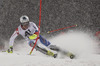Daniel Yule of Switzerland skiing in the first run of the Men Slalom race of Audi FIS Alpine skiing World cup in Schladming, Austria. Men Slalom race of Audi FIS Alpine skiing World cup 2014-2015 was held on Tuesday, 27th of January 2015 on Planai course in Schladming, Austria.

