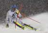 Anton Lahdenperae of Sweden skiing in the first run of the Men Slalom race of Audi FIS Alpine skiing World cup in Schladming, Austria. Men Slalom race of Audi FIS Alpine skiing World cup 2014-2015 was held on Tuesday, 27th of January 2015 on Planai course in Schladming, Austria.
