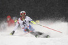 Reto Schmidiger of Switzerland skiing in the first run of the Men Slalom race of Audi FIS Alpine skiing World cup in Schladming, Austria. Men Slalom race of Audi FIS Alpine skiing World cup 2014-2015 was held on Tuesday, 27th of January 2015 on Planai course in Schladming, Austria.
