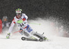 Justin Murisier of Switzerland skiing in the first run of the Men Slalom race of Audi FIS Alpine skiing World cup in Schladming, Austria. Men Slalom race of Audi FIS Alpine skiing World cup 2014-2015 was held on Tuesday, 27th of January 2015 on Planai course in Schladming, Austria.
