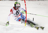 Justin Murisier of Switzerland skiing in the first run of the Men Slalom race of Audi FIS Alpine skiing World cup in Schladming, Austria. Men Slalom race of Audi FIS Alpine skiing World cup 2014-2015 was held on Tuesday, 27th of January 2015 on Planai course in Schladming, Austria.
