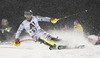 Dominik Stehle of Germany skiing in the first run of the Men Slalom race of Audi FIS Alpine skiing World cup in Schladming, Austria. Men Slalom race of Audi FIS Alpine skiing World cup 2014-2015 was held on Tuesday, 27th of January 2015 on Planai course in Schladming, Austria.
