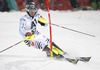 Dominik Stehle of Germany skiing in the first run of the Men Slalom race of Audi FIS Alpine skiing World cup in Schladming, Austria. Men Slalom race of Audi FIS Alpine skiing World cup 2014-2015 was held on Tuesday, 27th of January 2015 on Planai course in Schladming, Austria.

