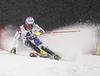 Bernhard Niederberger of Switzerland skiing in the first run of the Men Slalom race of Audi FIS Alpine skiing World cup in Schladming, Austria. Men Slalom race of Audi FIS Alpine skiing World cup 2014-2015 was held on Tuesday, 27th of January 2015 on Planai course in Schladming, Austria.
