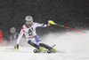 Markus Vogel of Switzerland skiing in the first run of the Men Slalom race of Audi FIS Alpine skiing World cup in Schladming, Austria. Men Slalom race of Audi FIS Alpine skiing World cup 2014-2015 was held on Tuesday, 27th of January 2015 on Planai course in Schladming, Austria.
