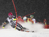 Jens Henttinen of Finland skiing in the first run of the Men Slalom race of Audi FIS Alpine skiing World cup in Schladming, Austria. Men Slalom race of Audi FIS Alpine skiing World cup 2014-2015 was held on Tuesday, 27th of January 2015 on Planai course in Schladming, Austria.
