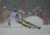 Markus Larsson of Sweden skiing in the first run of the Men Slalom race of Audi FIS Alpine skiing World cup in Schladming, Austria. Men Slalom race of Audi FIS Alpine skiing World cup 2014-2015 was held on Tuesday, 27th of January 2015 on Planai course in Schladming, Austria.
