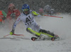 Markus Larsson of Sweden skiing in the first run of the Men Slalom race of Audi FIS Alpine skiing World cup in Schladming, Austria. Men Slalom race of Audi FIS Alpine skiing World cup 2014-2015 was held on Tuesday, 27th of January 2015 on Planai course in Schladming, Austria.
