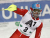 Stefano Gross of Italy reacts in the finish of the second run of the Men Slalom race of Audi FIS Alpine skiing World cup in Schladming, Austria. Men Slalom race of Audi FIS Alpine skiing World cup 2014-2015 was held on Tuesday, 27th of January 2015 on Planai course in Schladming, Austria.
