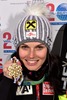 Gold Medalist Anna Fenninger of Austria poses with her Medal after the ladies Super G of FIS Ski World Championships 2015 at the Raptor Course in Beaver Creek, United States on 2015/02/03.
