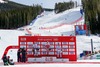 Second placed Dustin Cook of Canada ( L ), first placed Hannes Reichelt of Austria ( C ), third placed Adrien Theaux of France ( R ) celebrates on podium during the winner presentation after the men Super-G of FIS Ski World Championships 2015 at the Birds of Prey Course in Beaver Creek, United States on 2015/02/05.
