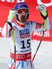 Third placed Adrien Theaux of France reacts after his run of the men Super-G of FIS Ski World Championships 2015 at the Birds of Prey Course in Beaver Creek, United States on 2015/02/05.
