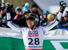 Second placed Dustin Cook of Canada reacts after his run of the men Super-G of FIS Ski World Championships 2015 at the Birds of Prey Course in Beaver Creek, United States on 2015/02/05.
