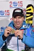 Gold Medalist Hannes Reichelt of Austria poses with his Medal after the men Super-G of FIS Ski World Championships 2015 at the Birds of Prey Course in Beaver Creek, United States on 2015/02/05.
