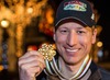 Hannes Reichelt (AUT, 1. Platz) // first placed Hannes Reichelt of Austria during victory celebration after winning the gold Medal of the mens Super-G of FIS Ski World Championships 2015 held at the Austrian House in Vail, United States on 2015/02/05.
